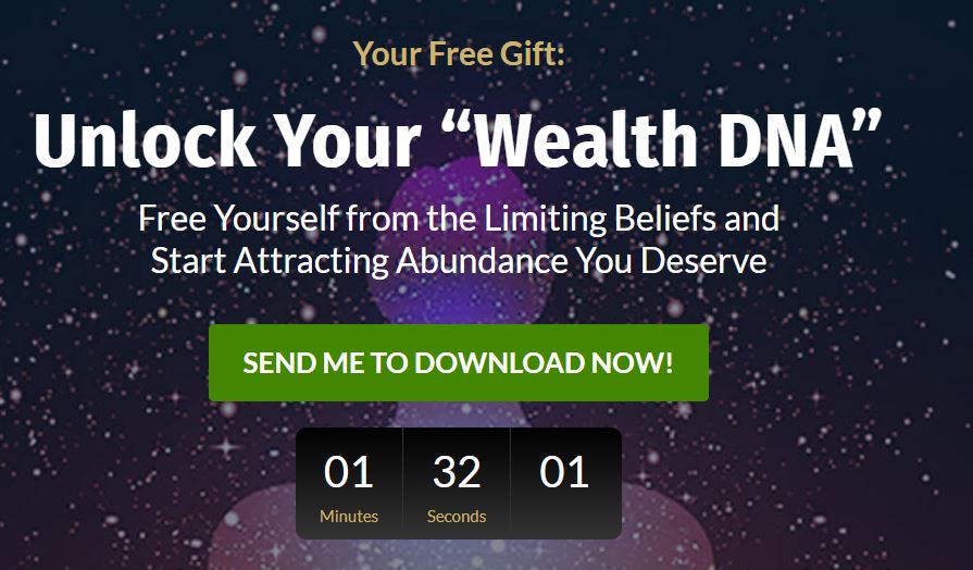 Wealth DNA Code's Free Gift splash screen