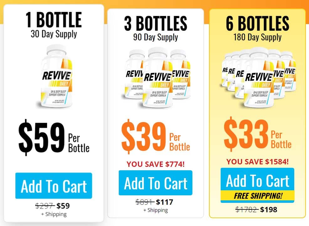 Revive Daily GH & Deep Sleep Supplement pricing